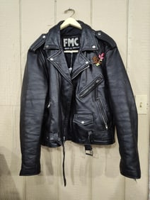 VINTAGE FMC GENUINE LEATHER LADY HARLEY RIDING JACKET