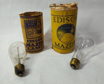 ORIGINAL EDISON MAZDA LAMPS IN ORIG. PACKAGING