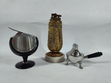 LOT OF 3 VINTAGE COFFEE TABLE LIGHTERS
