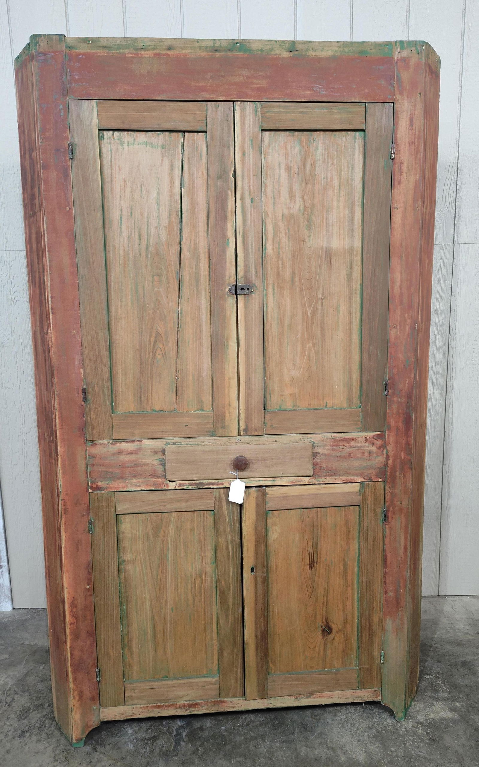 Early painted blind door corner cupboard (1 of 8)