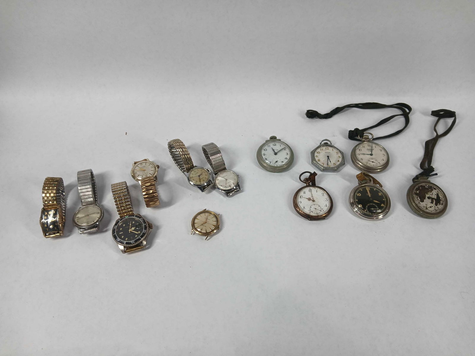 Pocket Watches & Wrist Watches: Includes Waltham, Ingersoll, Bulova and more. These watches have not been tested, some may be working but some may be parts only watches.