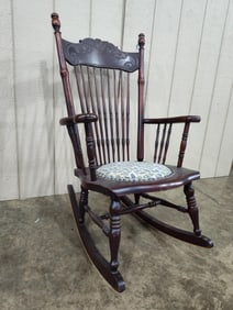 Walnut Comb Back Antique Rocker