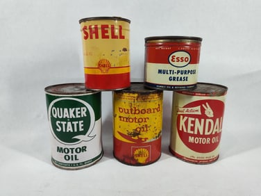 LOT OF VARIOUS 1 QT OIL AND GREASE CANS