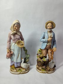 Homco Grandma & Grandpa Ceramic Statues