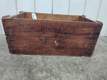 GINN & CO. SCHOOL BOOKS WOOD SHIPPING CRATE