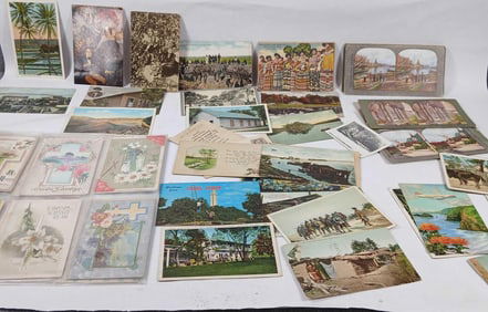 1900s Holiday Postcards & Stereoview Cards