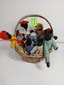 Basket of Black Americana Rag Dolls