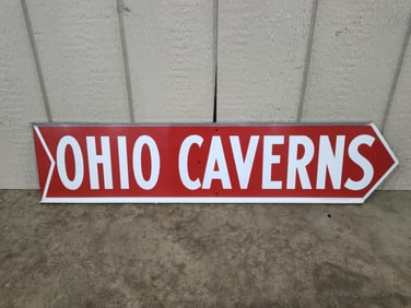 SS OHIO CAVERNS DIRECTIONAL FLANGE SCIOTO SIGN