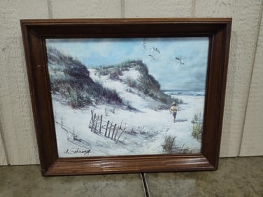 A. SEHRING FRAMED SAND DUNE PRINT