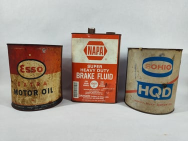 ESSO, HQD AND NAPA 1 QT OIL CANS