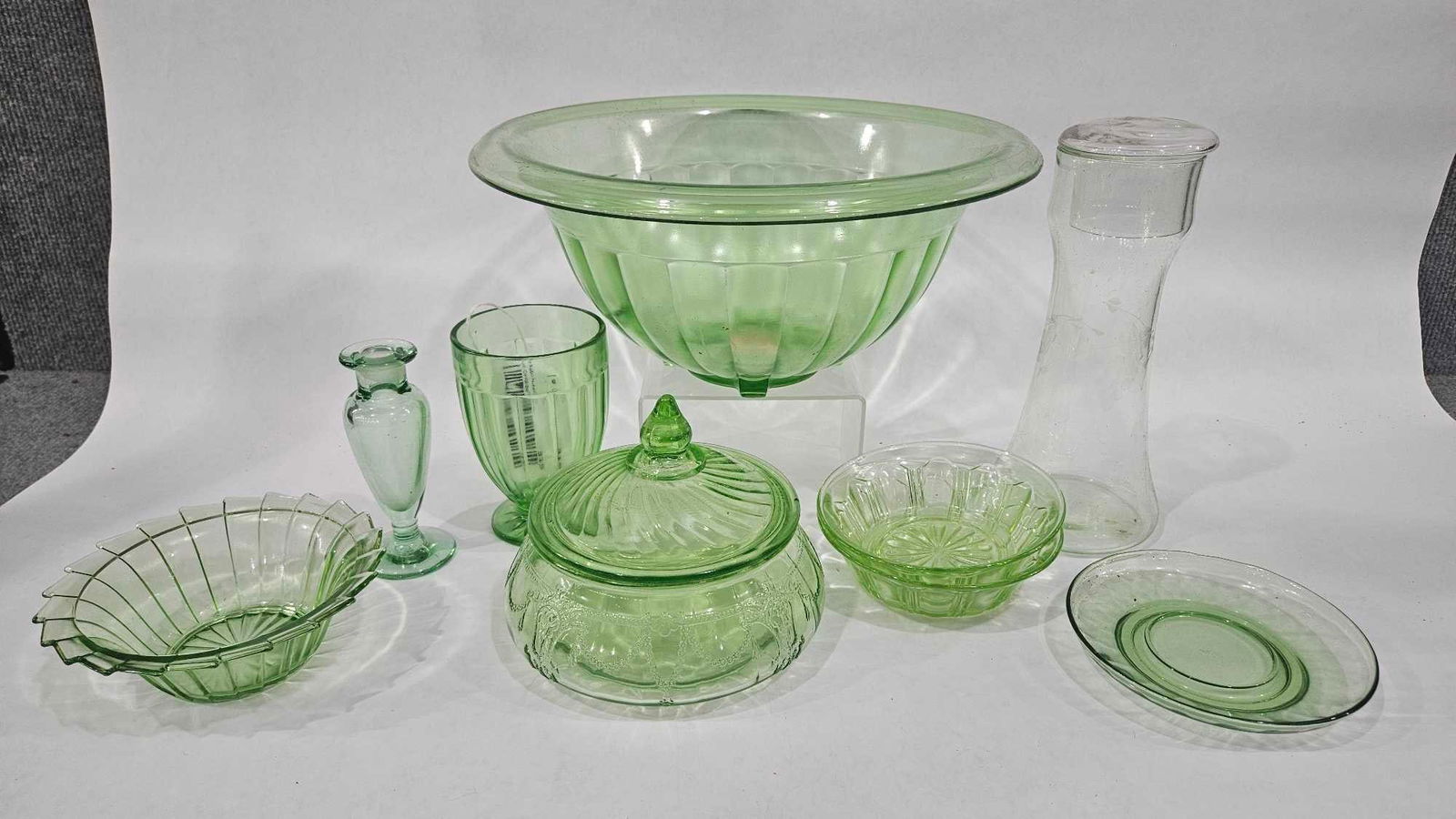Uranium Glass Bowl, Vase, Cup, and More (1 of 8)