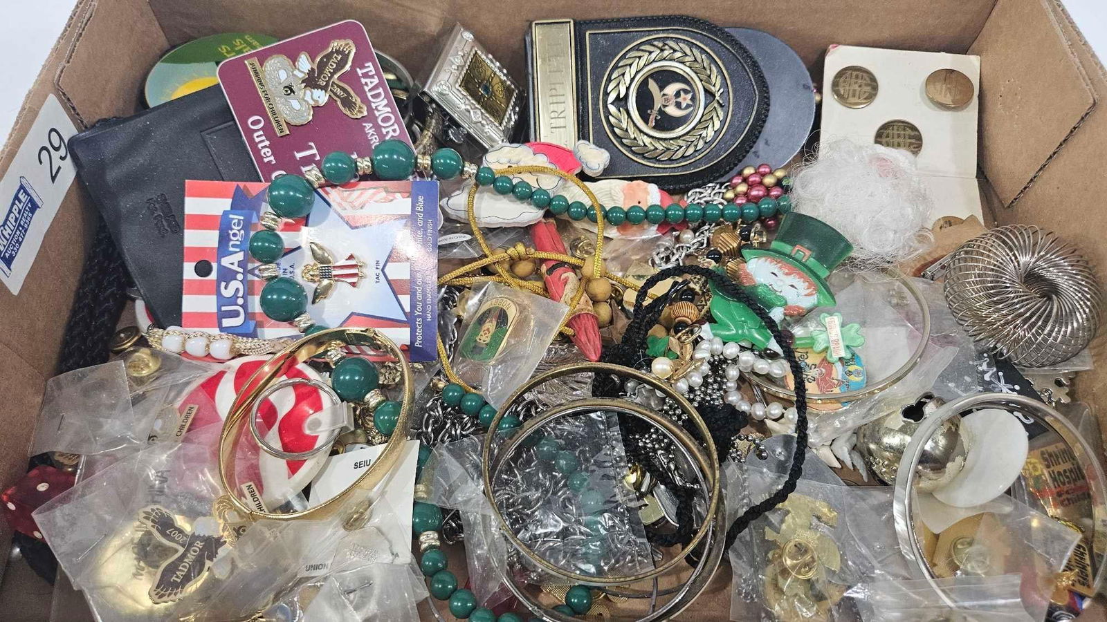 Brass Buttons, Necklaces, and Jewelry: .