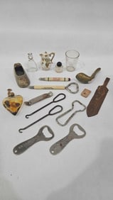 Brass Shoe ashtray, Bottles, Bottle Openers, & Other Smalls
