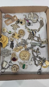 Sterling, Brooches, Earrings, Bracelets, and More
