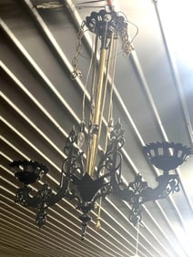 Cast iron Oil Lamp Chandelier