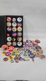 LARGE LOT OF VINTAGE POLITICAL BUTTON PINS