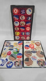 LOT OF VINTAGE ASSORTED BUTTON PINS INC. POLITICAL
