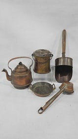 Copper Canister, Kettle, and Kitchen Items