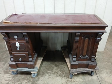 Double Sided Leather Top Desk