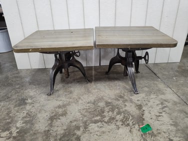 Industrial swiveling side tables