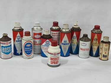 Sohio, Penn, and Sinclair Fluid Cans