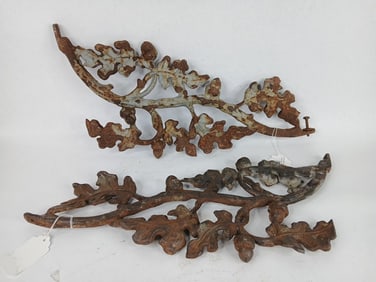 Heavy cast iron acorn and oak leaf architectural corbels