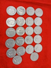 22 Kennedy half dollars
