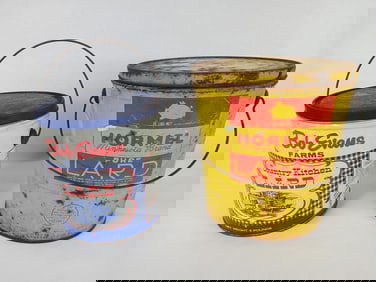 8# Hormel and 4# Bob Evans lard tins