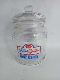 Bobs sweet stripes candy general store display jar