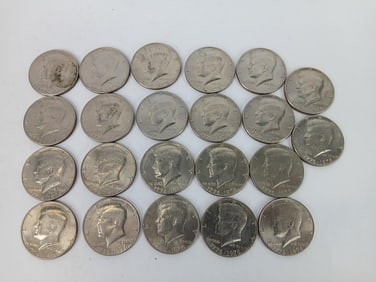 22 Bicentennial Kennedy half dollar coins