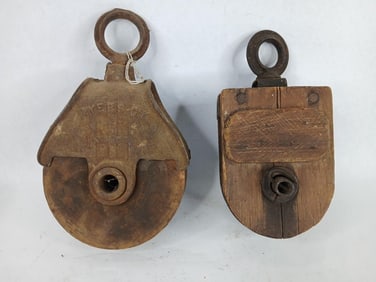 Meyers o.k. and wooden barn hay pulley