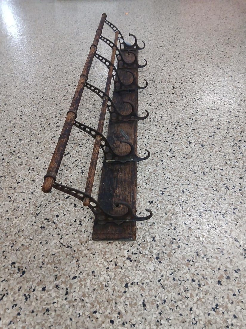 Early oak hanging coat rack (1 of 6)