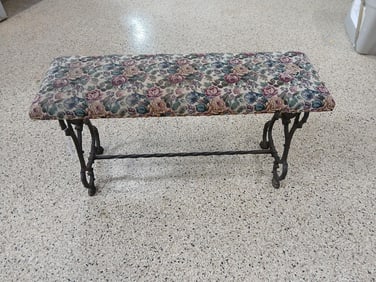 Cast iron tapestry bench