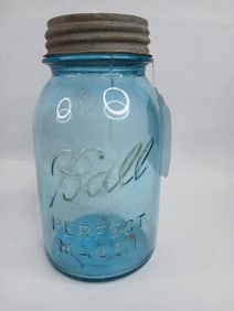#13 blue ball jar with zinc lid