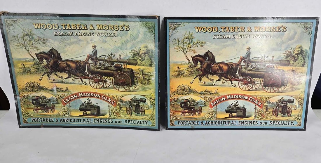 Wood,Taber & Morse steam engines tin signs (1 of 7)