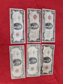 4 2 dollar and 2 5 dollar red seal notes
