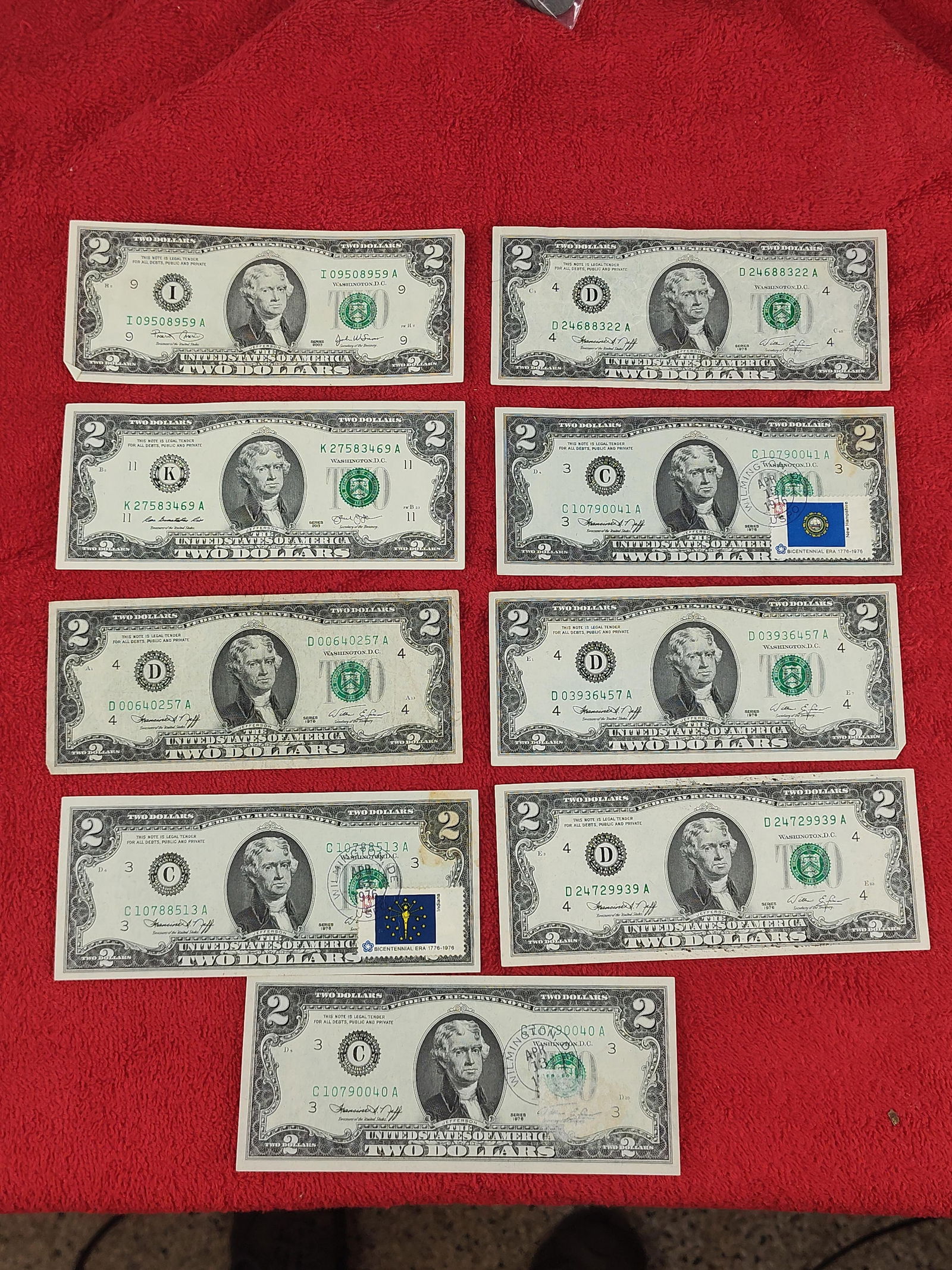 9 2 dollar bills (1 of 6)