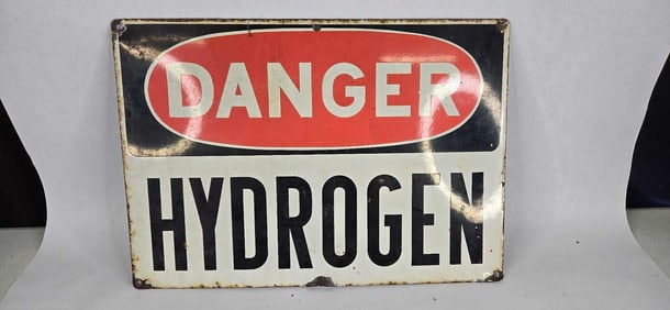 Danger Hydrogen porcelain sign