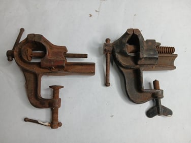 2 clamp on jewelers vices