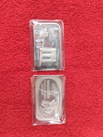2 .999 troy oz silver bars