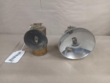 Two Brass Carbide Miners Lamps