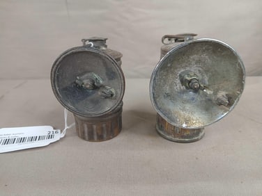Two Brass Carbide Miners Lamps