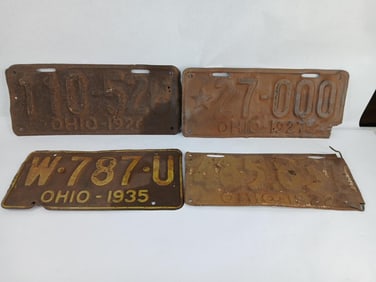 1922,26,27 and 1935 Ohio licence plate