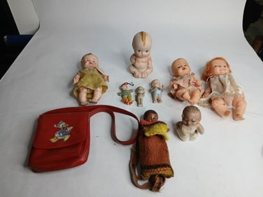 mid century plastic and porcelain dolls