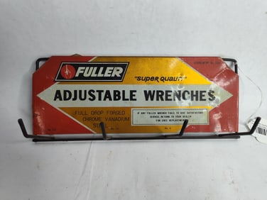 Vintage Fuller adjustable wrenches hardware display rack