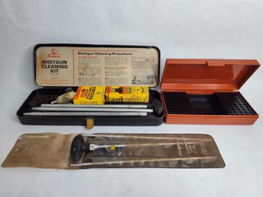 Outer 12 Ga gun cleaning kit and 100 round 22 ammo box