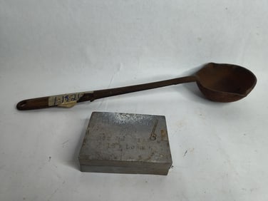 16in cast iron smelting ladle and ace casting fishing weight mold