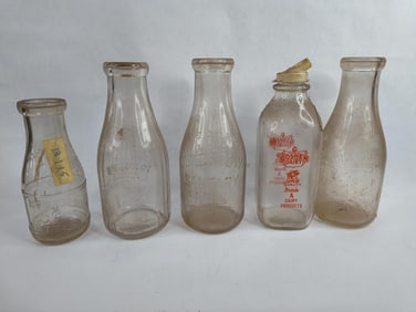 4 Qt dairy bottle and 1 pint bottle