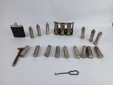 15 B&R Mfg dime coin banks ,rapid belt coin changer ,brass hammer and flask