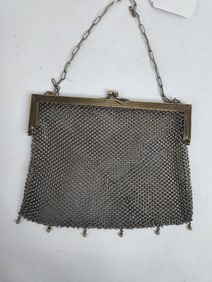 Antique german silver mesh purse